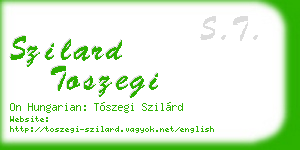 szilard toszegi business card