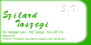 szilard toszegi business card